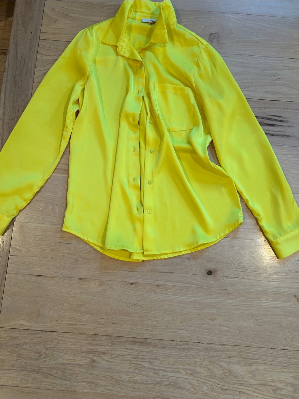 Skies Are Blue Neon Yellow Girls' Button-Down Shirt